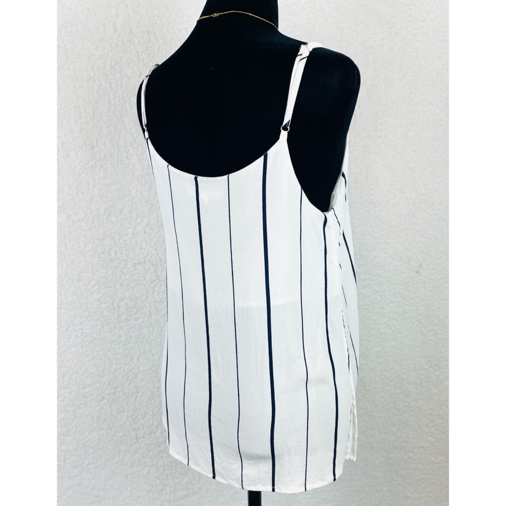 HONEY PUNCH • White Striped Side Slit Tank Top, S - Picture 8 of 13